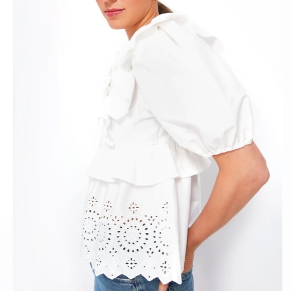 White Ruffle Eyelet Top
MOON RIVER - Picture 3 of 11